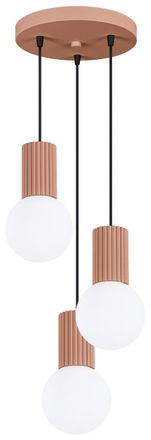 Sollux Lighting Design Pendellampe Halo 3-flammig, Mokka