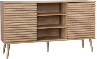 Sweeek Aparador escandinavo de madera con 2 puertas, 140cm, natural