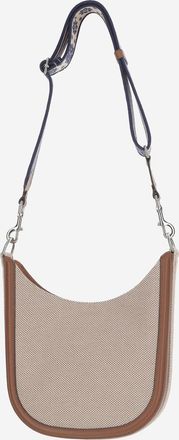 Valentino Garavani Mens Signature Vlogo Shoulder Bag Beige Cotton; Leather