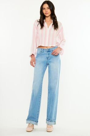 Kancan Nina 90s Low Rise Loose Baggy Jeans in Medium Light at Nordstrom, Size 26