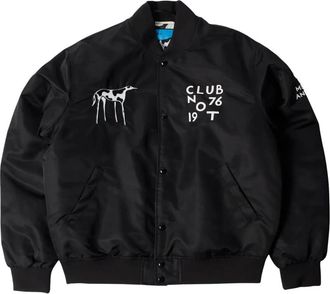 by Parra Club Not 1976 Satin Bomberjack - Heren - Bomber jackets - Zwart - XL - Polyester - Jassen