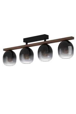 Eglo Eglo Filago Pinewood & Ombre Glass Ceiling Light in Black
