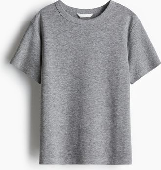 H&M T-Shirt aus Baumwolle - Graumeliert
