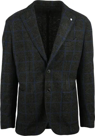 L.B.M. 1911 Wool Blend Jacket with Rounded Silhouette and Button Closure
