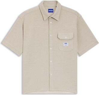 HUGO BOSS Relaxed-fit shirt in a waffle-structured cotton