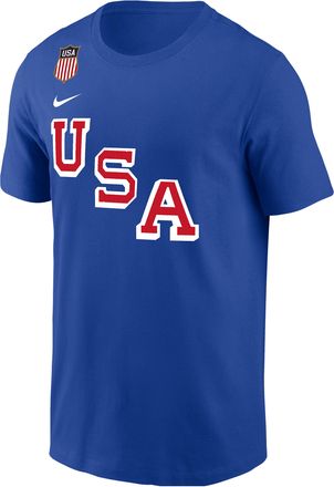 Nike Zack Werenski Nike Mens USA Olympic Team 2026 Gold Medal Short-Sleeve T-Shirt in Blue | M11332P058USAH-RYL