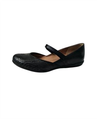 Dansko Womens Nannette Croc Print Mary Jane Flats In Black
