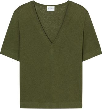 Closed Geschlossener Pullover aus Leinen und Baumwolle mit V-Ausschnitt