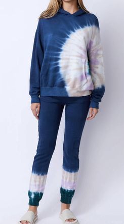 Monrow Tie Dye Slouchy Pullover In Inca