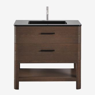 Sklum Conjunto De Mueble De Ba&ntilde;o 90x50 Cm En Madera Con Lavabo Integrado Misene Sklum