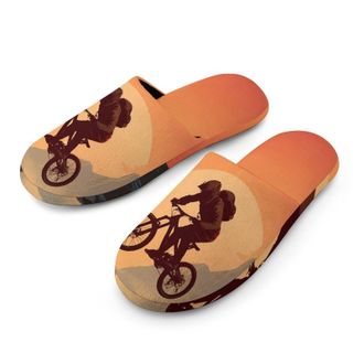 Generic Mountain Sunset Bike Biker Rocks Mens House Slippers Slip Indoor Slipper On Shoes Warm Outdoor