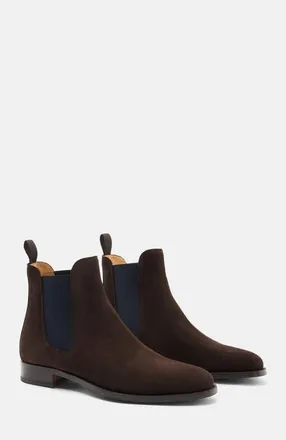 Scarosso Giancarlo Chelsea Boots in Brown Suede at Nordstrom, Size 43.5