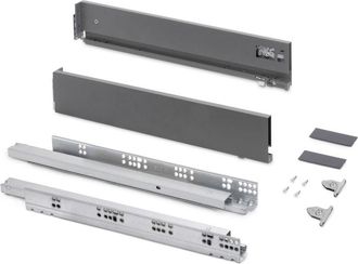 Emuca Emuca - Caj&oacute;n Exterior Vertex Con Regulaci&oacute;n 3d De Altura 93mm, 60kg, Profundidad 500mm, Acero, Gris Antracita