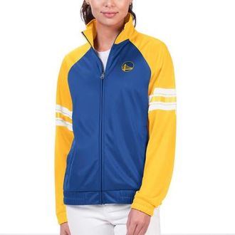 G-III 4Her by Carl Banks Womens G-III 4Her by Carl Banks Royal Golden State Warriors Main Player Raglan Rhinestone Full-Zip Track Jacket at Nordstrom, Size Large