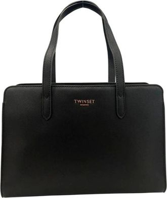 Twinset Handbags, female, Black, Size: ONE SIZE Structured Top Handle Bag