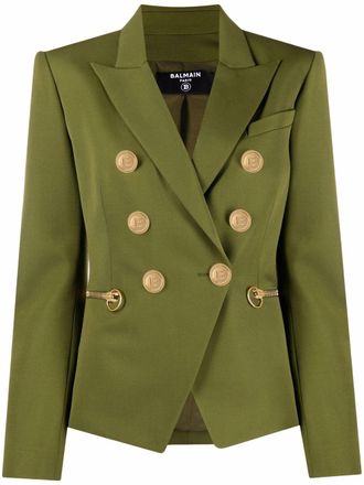 Balmain Blazer met knopenbies - Groen