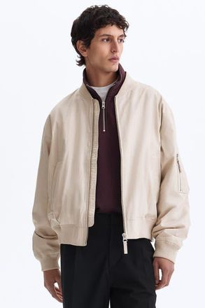 H&M Bomber Jacket in Light Beige at Nordstrom, Size Xxx-Large