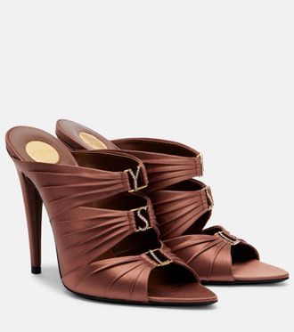Saint Laurent Emilie cr&ecirc;pe satin mules
