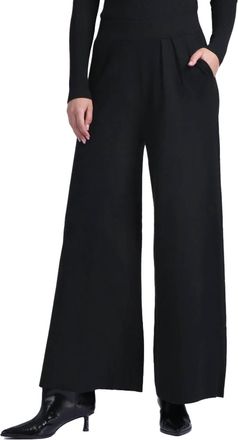 Minnie Rose Viscose Palazzo Pant With Pockets In Black