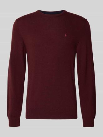 Polo Ralph Lauren Strickpullover mit gerippten Abschlüssen in Bordeaux, Größe XXL