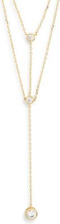 Nordstrom Rack Cubic Zirconia Layered Y-Necklace in Clear- Gold at Nordstrom Rack