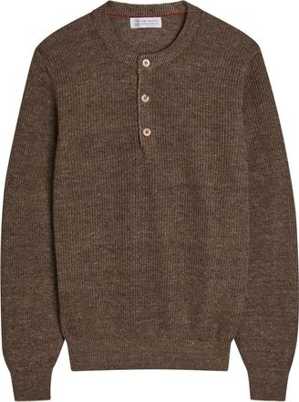 Brunello Cucinelli Ribbed-knit Linen and Cotton-blend Jumper - Light Brown - 46 (IT46 / S)