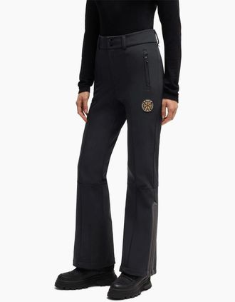 HUGO BOSS Womens Kern Ski Solid Patterned Flared Ski Pants - Black - Size: 12/32in