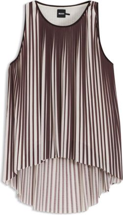 BOSS A-line top with two-tone pliss&eacute; pleats