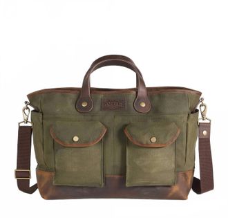 Pendleton Odyssey Waxed Canvas Messenger Bag In Green