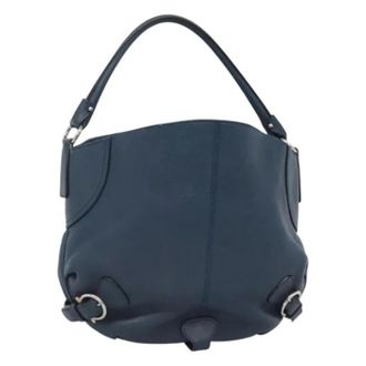 Ferragamo Pre-owned Shoulder Bags, female, Blue, Size: ONE SIZE Pre-owned Leather Shoulder Bag