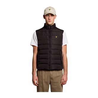 Lyle & Scott Vests, male, Black, Size: XL Quilted Gilet