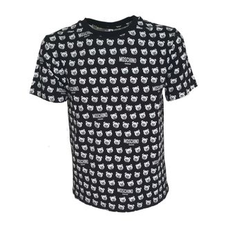 Moschino Teddybeer Print Zwart Katoenen T-shirt - Heren - Tops - Zwart - Maat: S Katoen