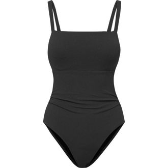 Change of Scenery Jori Square Neck Underwire One-Piece Swimsuit in Black Texture at Nordstrom, Size X-Small