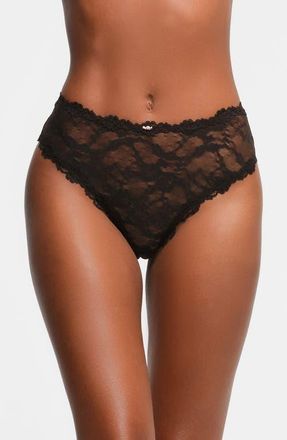 SKIMS Stretch Lace Briefs in Onyx at Nordstrom, Size X-Small Regular