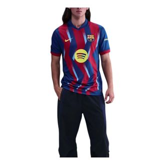 Nike x FC Barcelona 2025/26 Stadium Fourth Dri-FIT Replica T-Shirt Gym Blue Salsa Red Opti Yellow FZ1304-432