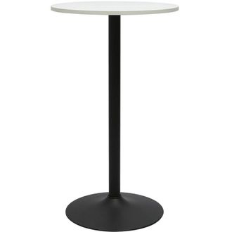 Miliboo Mesa Alta Redonda De Dise&ntilde;o Blanco Y Negro D60 Cm Calista