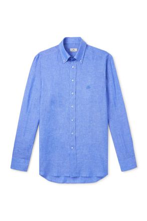 Etro Logo-Embroidered Linen Shirt