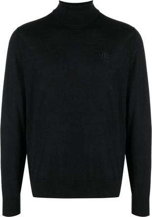 Dsquared2 Gebreide coltrui - Heren - Coltruien - Zwart - XL - Wol - Truien & Vesten