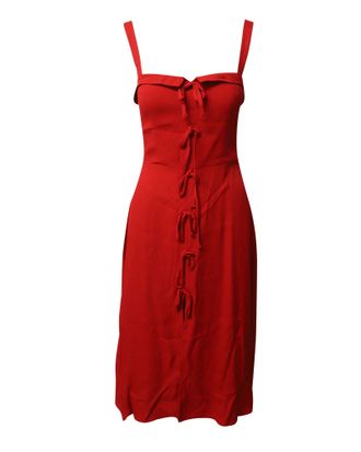 Reformation Eddie Midi Dress in Red Viscose