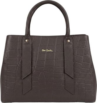 Pierre Cardin Gewatteerde Leren Shopper - Dames - Shoppers - Bruin - ONE Size - Leer - Tassen