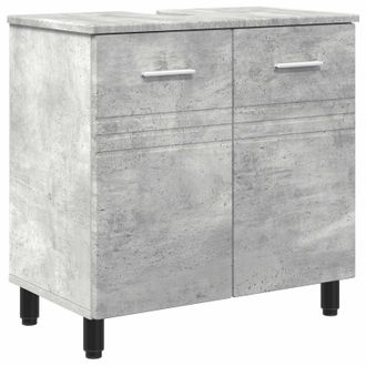 vidaXL Unidad De Tocador De Ba&ntilde;o Gris Hormig&oacute;n 60 X 35 X 60 Cm Vidaxl