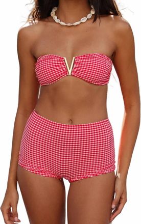 Kulani Kinis Micro Swim Short In Strawberry Siesta