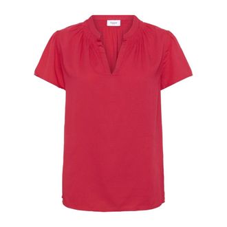 Saint Tropez Top Magenta femenino con escote en V - Blouses & Shirts - Mujer - Rojo - XL