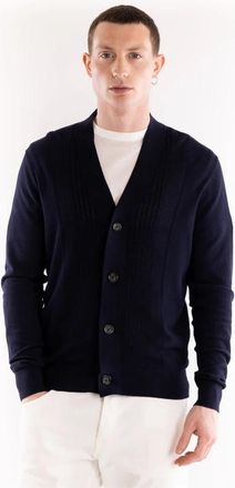 Paolo Pecora Cardigan - Heren - Vesten - Blauw - M - Katoen - Truien & Vesten