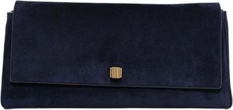 Khaite Tassen, Dames, Blauw, ONE Size, Su&egrave;de, Suede Clutch Bag