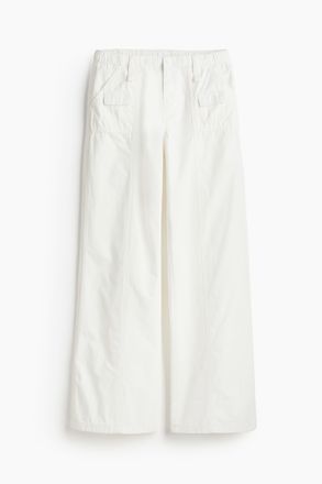 H&M Cargohose aus Canvas - Cremefarben