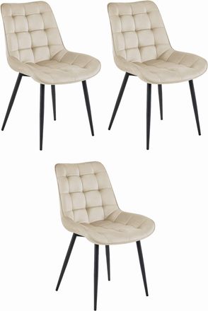 OEM Silla Bera - Terciopelo Beige/patas Negras X 3