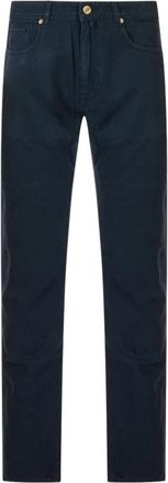 Incotex Pantalone - Heren - Straight fit broeken - Blauw - W31 - Katoen - Broeken