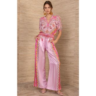 Hale Bob Danica Silk Charmeuse Pant in Pink at Nordstrom, Size Medium 32