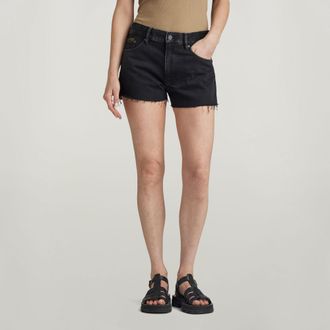 G-Star Womens G-Star RAW True Shorts Raw Edge - Black Cotton - Size 27 (Waist)